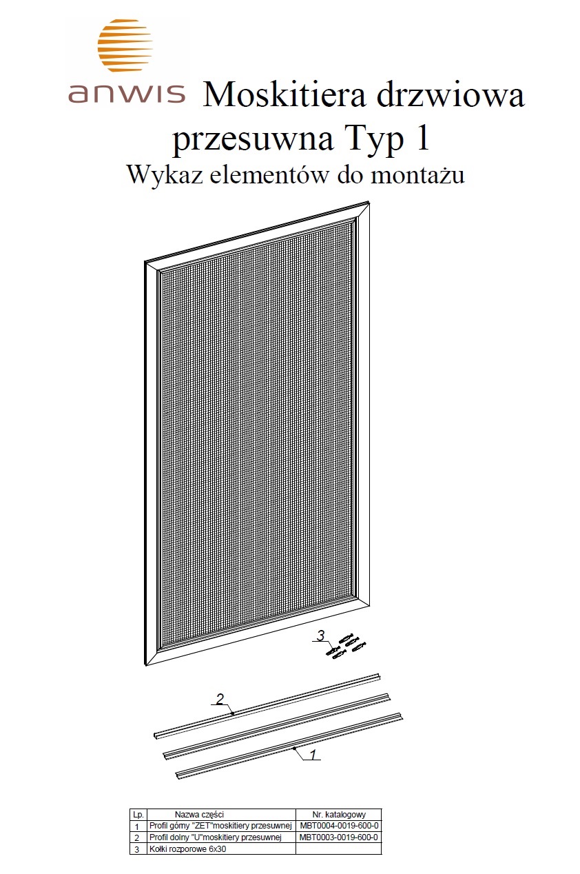 Instrukcja montażu moskitier przesuwnych 1